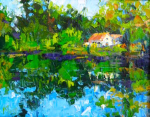 Margie Moss Impressionist Paintings Water Reflection