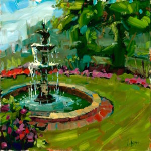 Margie Moss Impressionist Paintings Fountain Gilcrease Museum