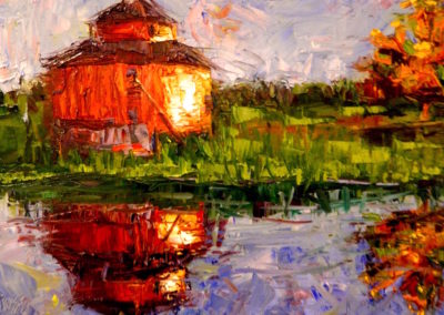 Margie Moss Impressionist Paintings Red Barn Saginaw