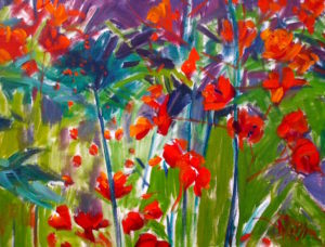 Margie Moss Impressionist Paintings Meadow of Flowers