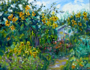 Margie Moss Impressionist Paintings Sunflowers
