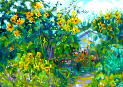 Margie Moss Impressionist Paintings Sunflowers