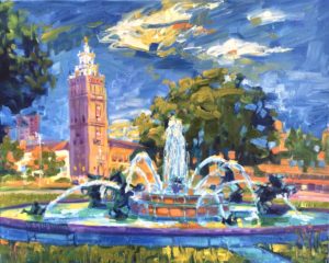 Margie Moss Impressionist Paintings Kansas City Royals Nichols Fountain