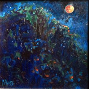 Margie Moss Impressionist Paintings Blood Moon