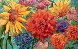 Margie Moss Impressionist Paintings Dahlia