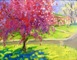 Margie Moss Impressionist Paintings Crabapple Tree